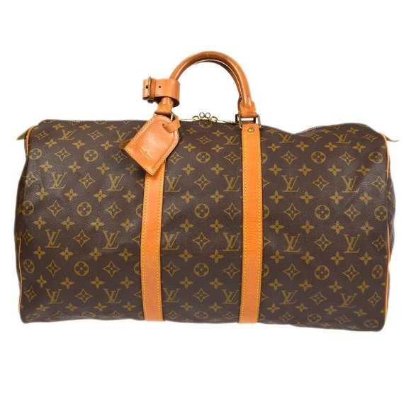 Authentic Louis Vuitton Keepall 50 Travel Handbag Monogram Vintage - Picture 1 of 11